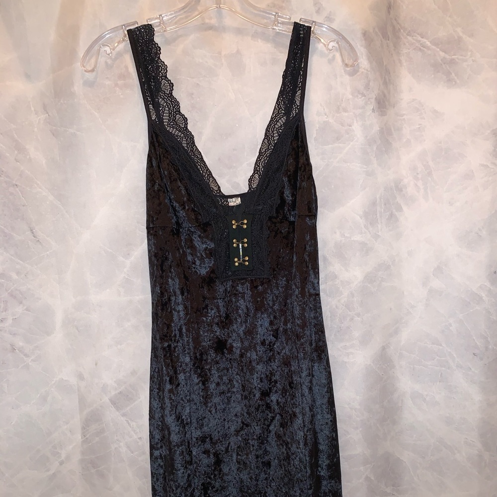 Free People Black Velvet Mini Dress